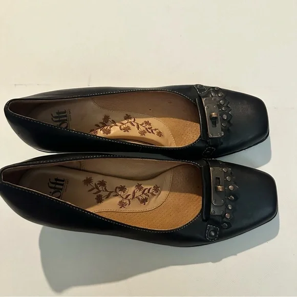 Sofft Kitten Heel Pump Kiltie Horse Bit Black Leather Size 8.5 Classic - Picture 4 of 11